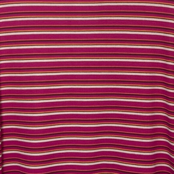 Wiholl Striped Collared Polo Shirt Womens Large Pink New - Picture 5 of 10
